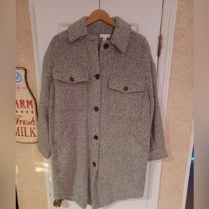 Brand New Top Shop Shaket - Gray Polyester Blend Coat